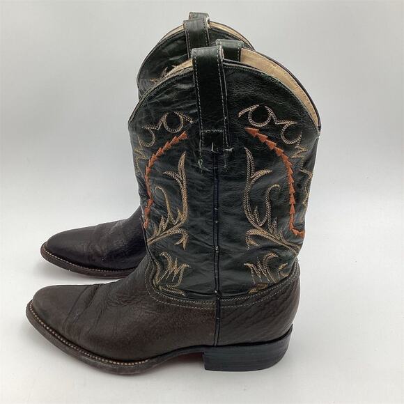 Vintage Western Cowboy Boots Brown Leather‎ Size 5.5 Unisex main image 7
